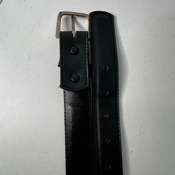 CHAUCER  Black Leather Belt USA Size 36 USA - Picture 3 of 5